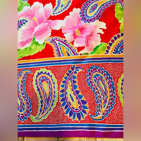 OSCAR De La RENTA Silk Scarf Brilliant Designer Floral 34x34” Made In Japan - Picture 12 of 15